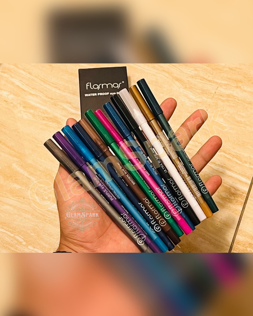 Flormar Waterproof Color Eyeliner - 12 Pcs