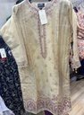 Benchmark Organza 1Pcs Kurti - Cream Color